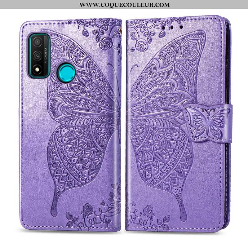 Étui Huawei P Smart 2020 Protection Cuir Fleur, Coque Huawei P Smart 2020 Ornements Suspendus Charma