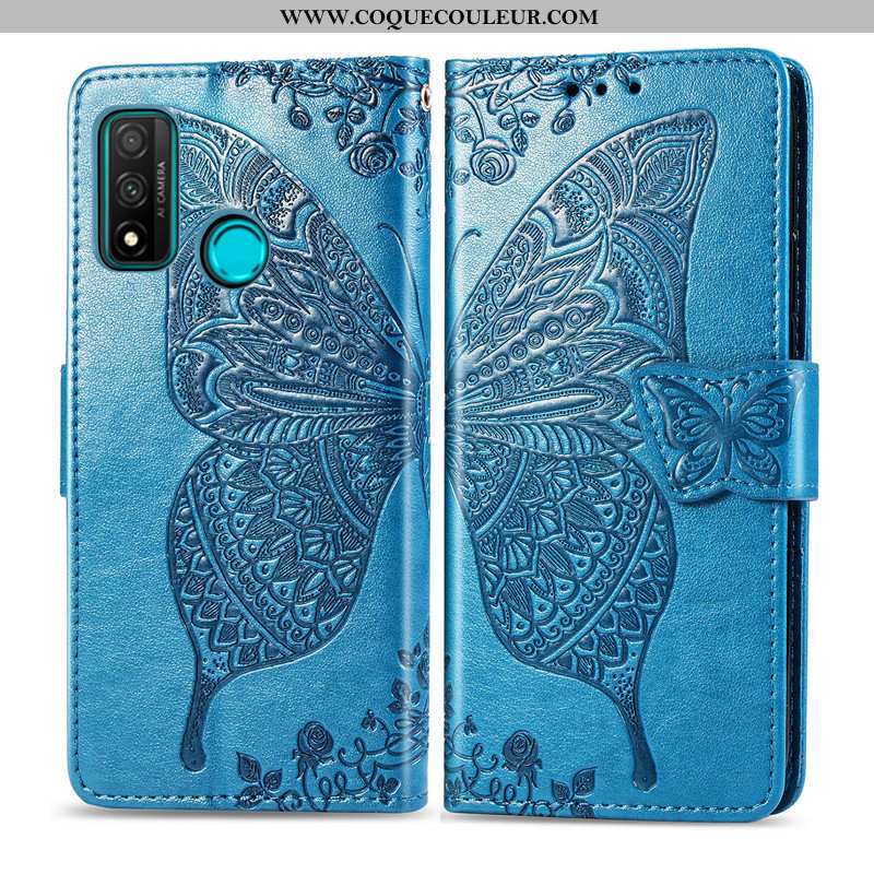 Étui Huawei P Smart 2020 Protection Cuir Fleur, Coque Huawei P Smart 2020 Ornements Suspendus Charma