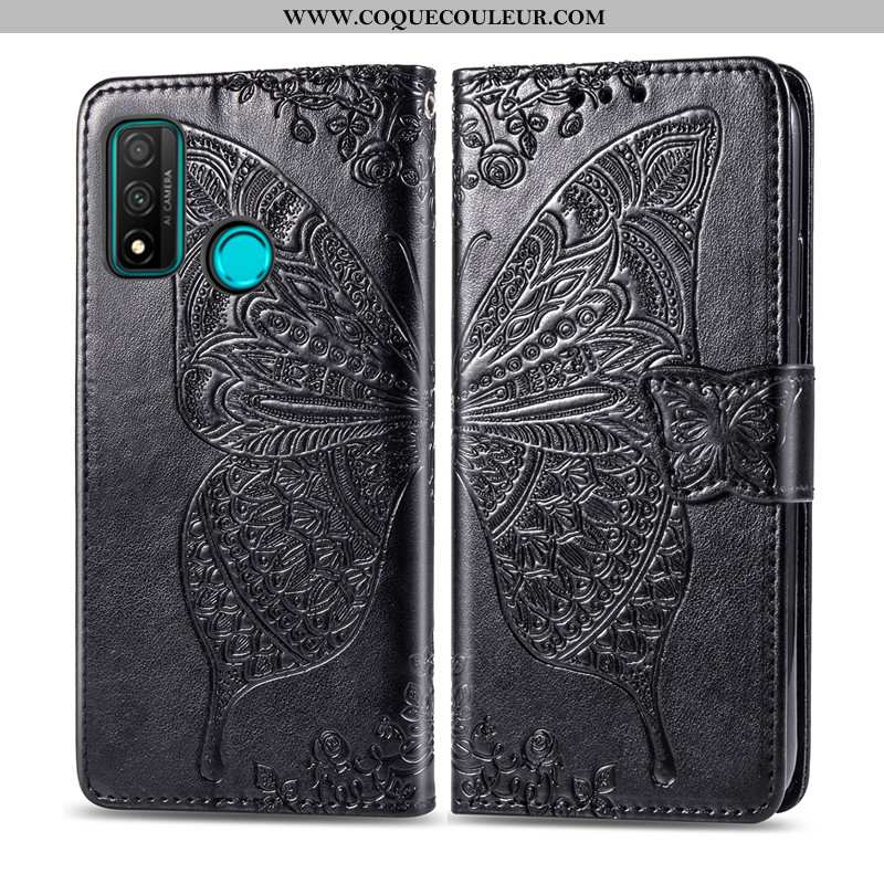 Étui Huawei P Smart 2020 Protection Cuir Fleur, Coque Huawei P Smart 2020 Ornements Suspendus Charma