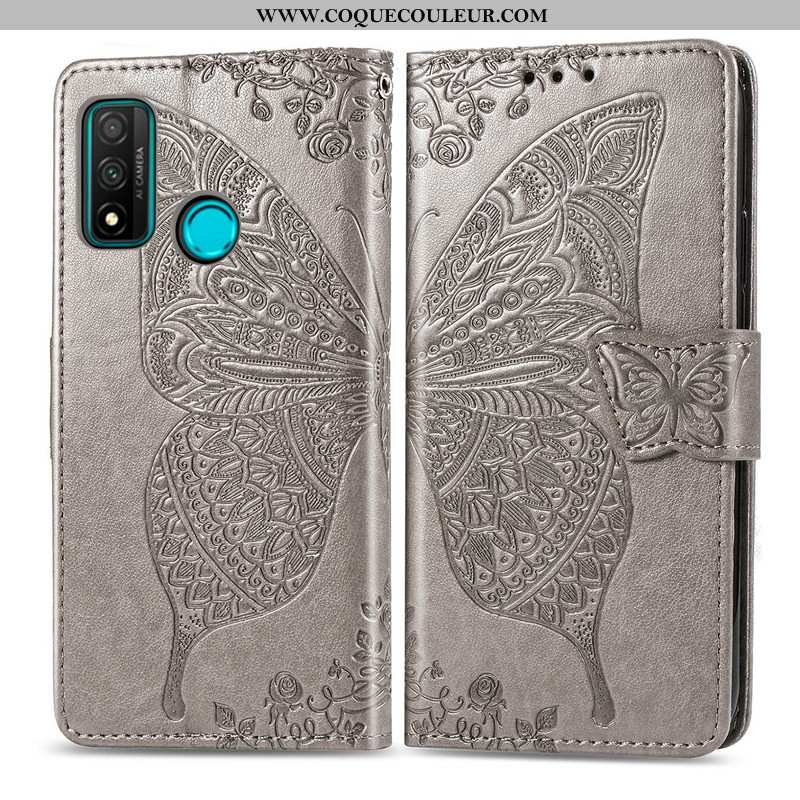 Étui Huawei P Smart 2020 Protection Cuir Fleur, Coque Huawei P Smart 2020 Ornements Suspendus Charma