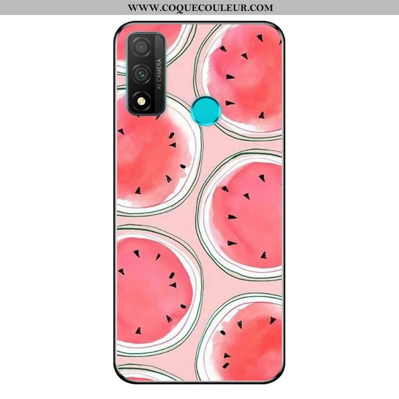 Housse Huawei P Smart 2020 Dessin Animé Petit Noir, Étui Huawei P Smart 2020 Fluide Doux Vent Bleu