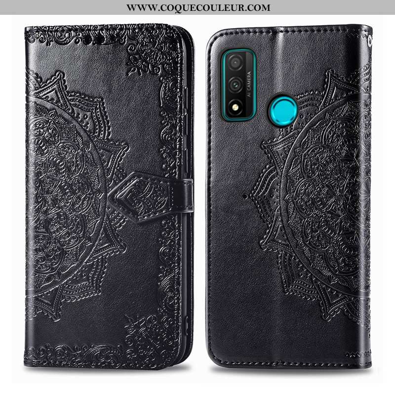 Housse Huawei P Smart 2020 Gaufrage Clamshell Gris, Étui Huawei P Smart 2020 Cuir Gris