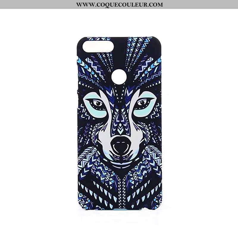 Étui Huawei P Smart Gaufrage Animal Tendance, Coque Huawei P Smart Dessin Animé Bleu