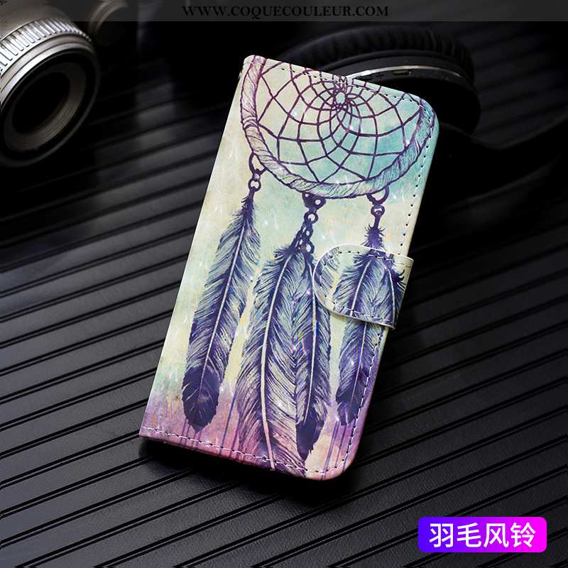 Housse Huawei P Smart Fluide Doux Coque Peinture, Étui Huawei P Smart Protection Portefeuille Blanch