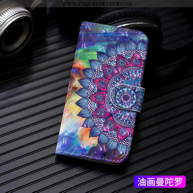 Housse Huawei P Smart Fluide Doux Coque Peinture, Étui Huawei P Smart Protection Portefeuille Blanch