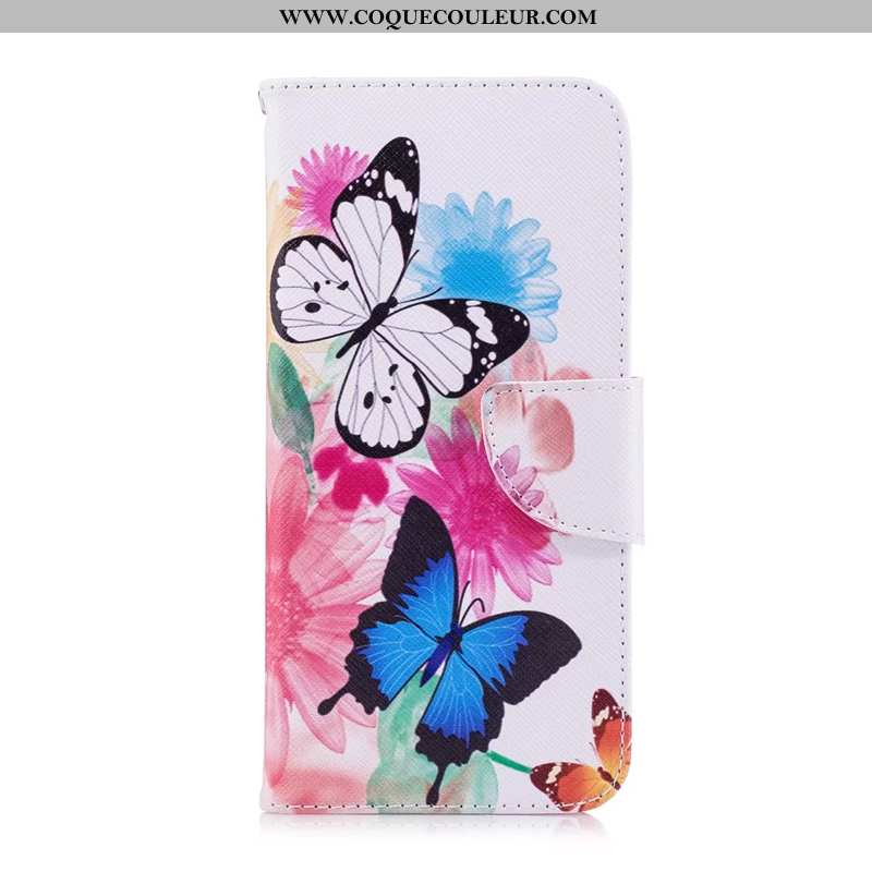 Coque Huawei P Smart Dessin Animé Protection, Housse Huawei P Smart Cuir Noir