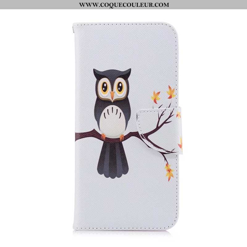 Coque Huawei P Smart Dessin Animé Protection, Housse Huawei P Smart Cuir Noir