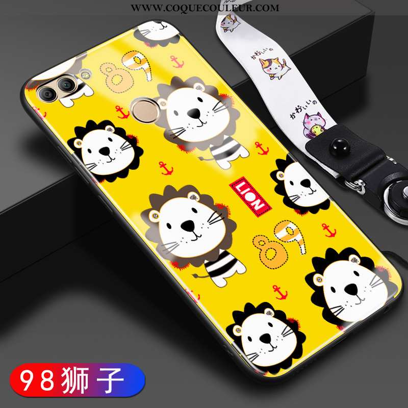 Coque Huawei P Smart Fluide Doux Tendance Miroir, Housse Huawei P Smart Silicone Tout Compris Jaune