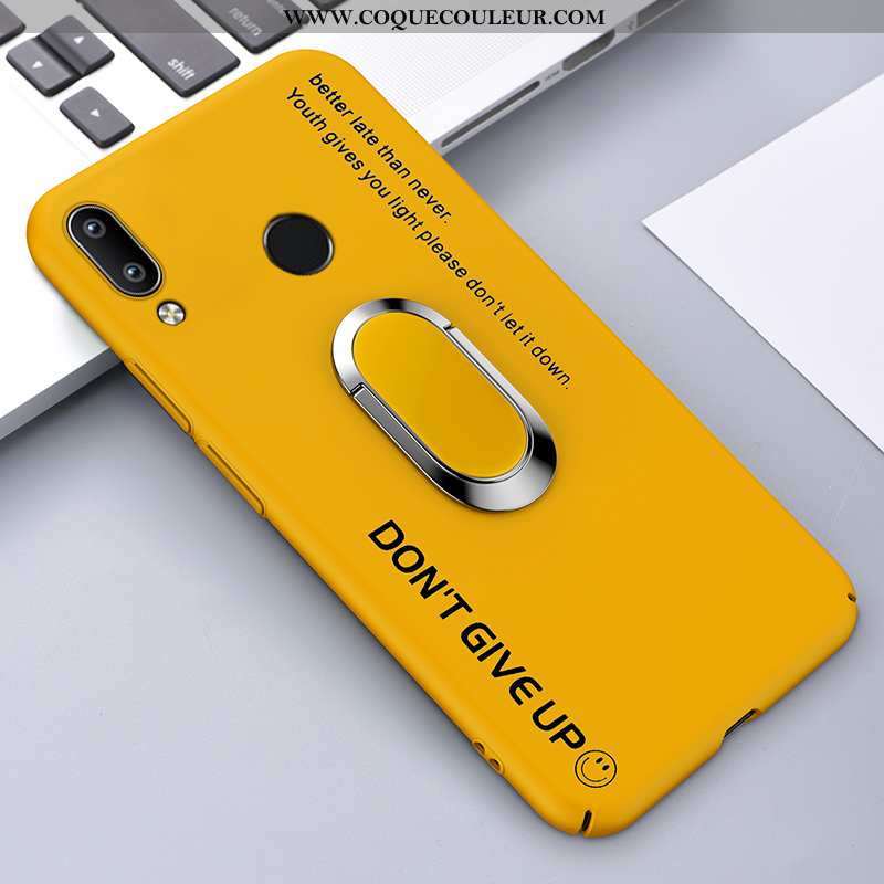 Étui Huawei P Smart+ Créatif Protection Délavé En Daim, Coque Huawei P Smart+ Tendance Jaune