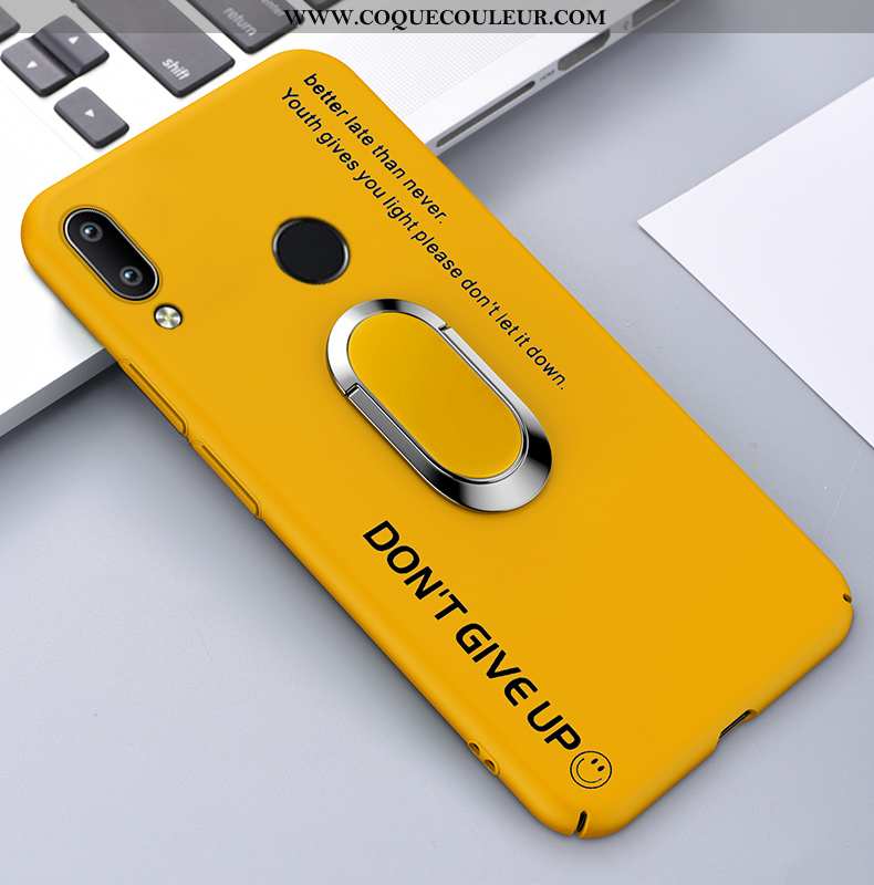 Étui Huawei P Smart+ Créatif Protection Délavé En Daim, Coque Huawei P Smart+ Tendance Jaune