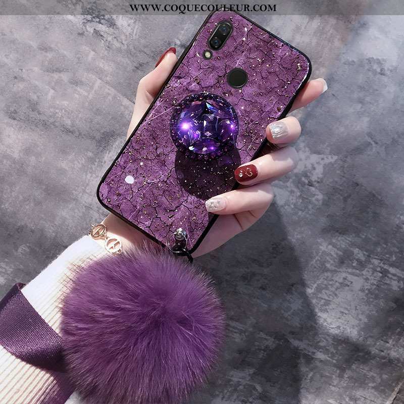 Étui Huawei P Smart+ Tendance Simple Protection, Coque Huawei P Smart+ Fluide Doux Créatif Verte