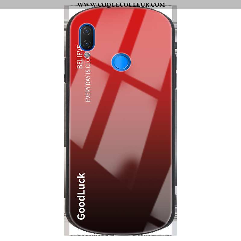 Coque Huawei P Smart+ Créatif Clair Nouveau, Housse Huawei P Smart+ Protection Verre Rouge