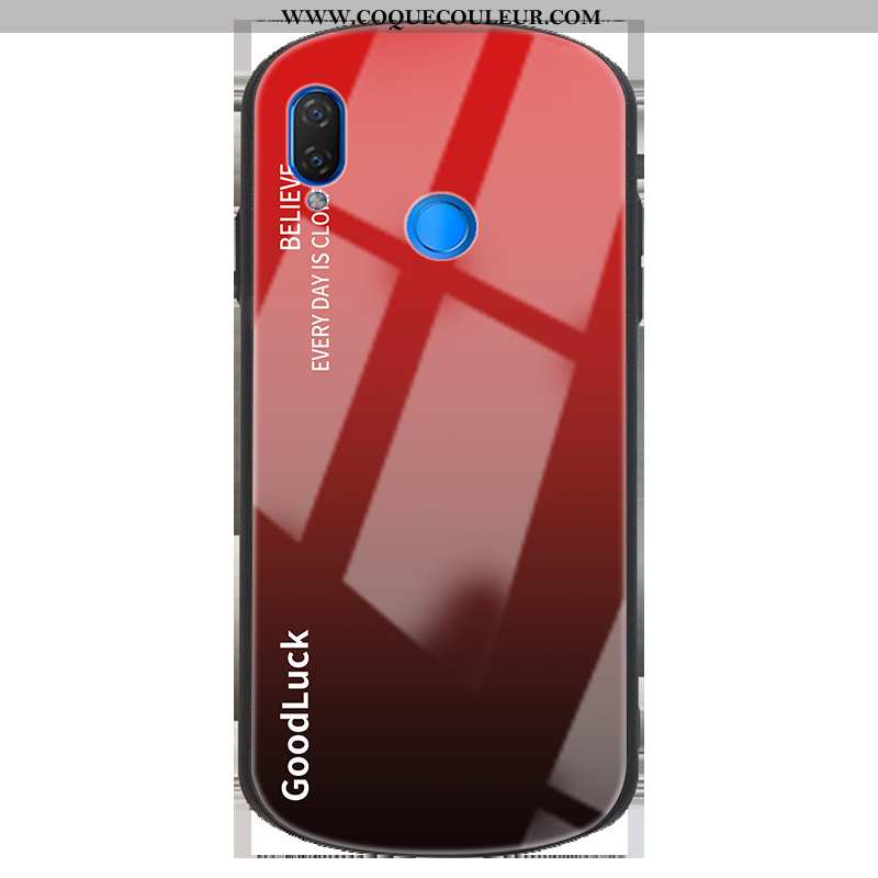 Coque Huawei P Smart+ Créatif Clair Nouveau, Housse Huawei P Smart+ Protection Verre Rouge