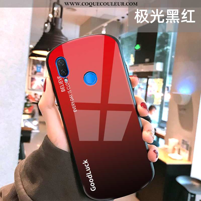Coque Huawei P Smart+ Créatif Clair Nouveau, Housse Huawei P Smart+ Protection Verre Rouge