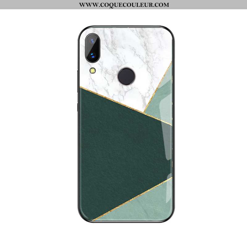 Housse Huawei P Smart+ Personnalité Petit Verre, Étui Huawei P Smart+ Protection Frais Verte