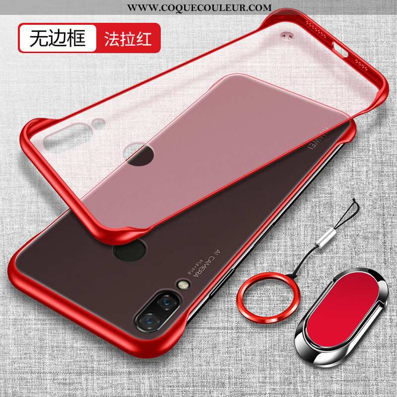 Étui Huawei P Smart+ Tendance Transparent Protection, Coque Huawei P Smart+ Légère Incassable Rouge