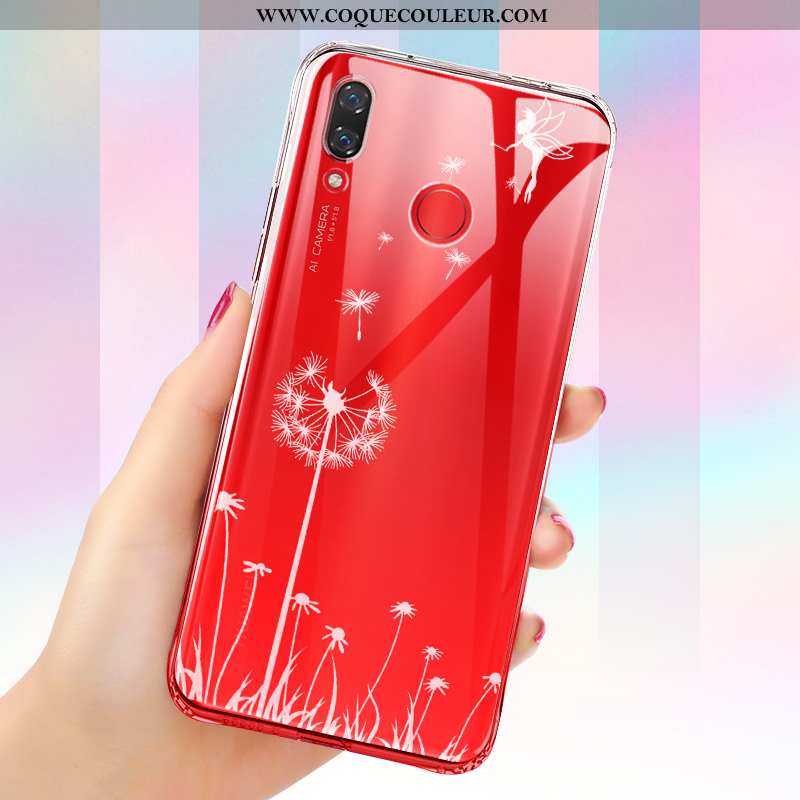 Étui Huawei P Smart+ Transparent Coque Incassable, Huawei P Smart+ Fluide Doux Bleu