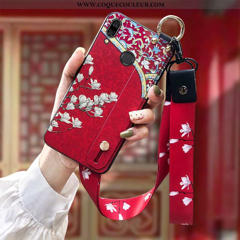 Étui Huawei P Smart+ Gaufrage Téléphone Portable Protection, Coque Huawei P Smart+ Tendance Fluide D