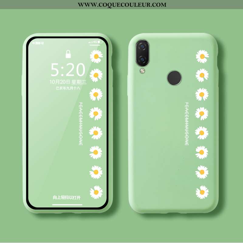 Étui Huawei P Smart+ Fluide Doux Vent Petite Marguerite, Coque Huawei P Smart+ Silicone Incassable V