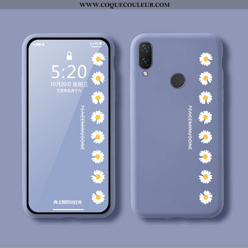 Étui Huawei P Smart+ Fluide Doux Vent Petite Marguerite, Coque Huawei P Smart+ Silicone Incassable V