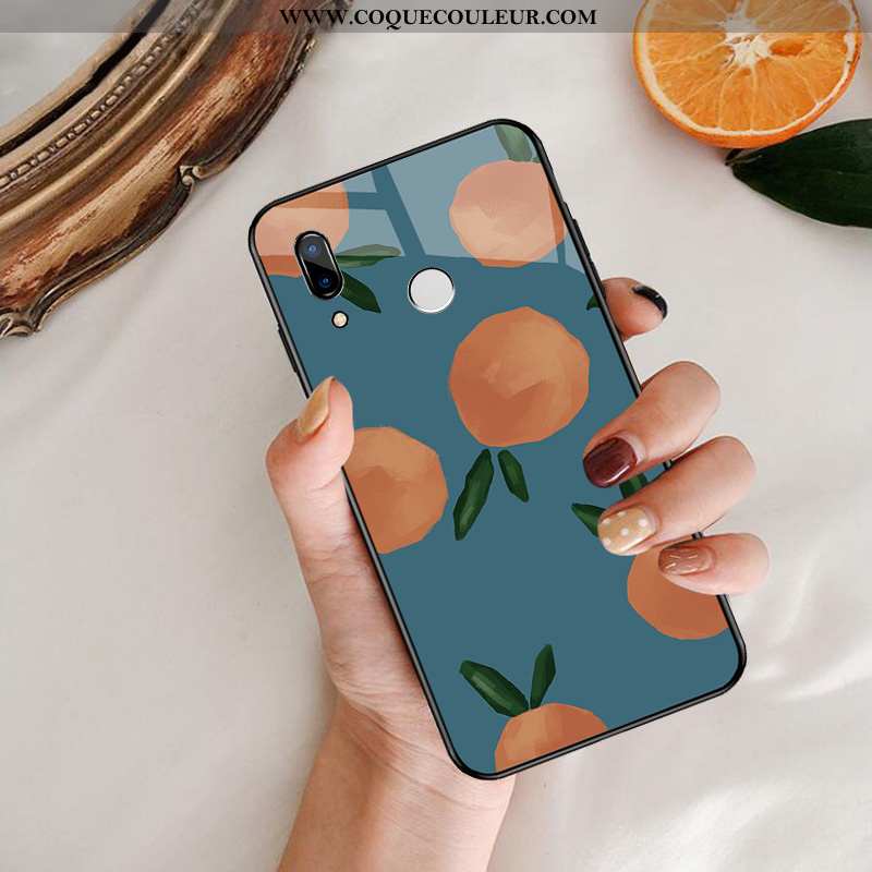 Étui Huawei P Smart+ Personnalité Silicone Net Rouge, Coque Huawei P Smart+ Créatif Verre Verte