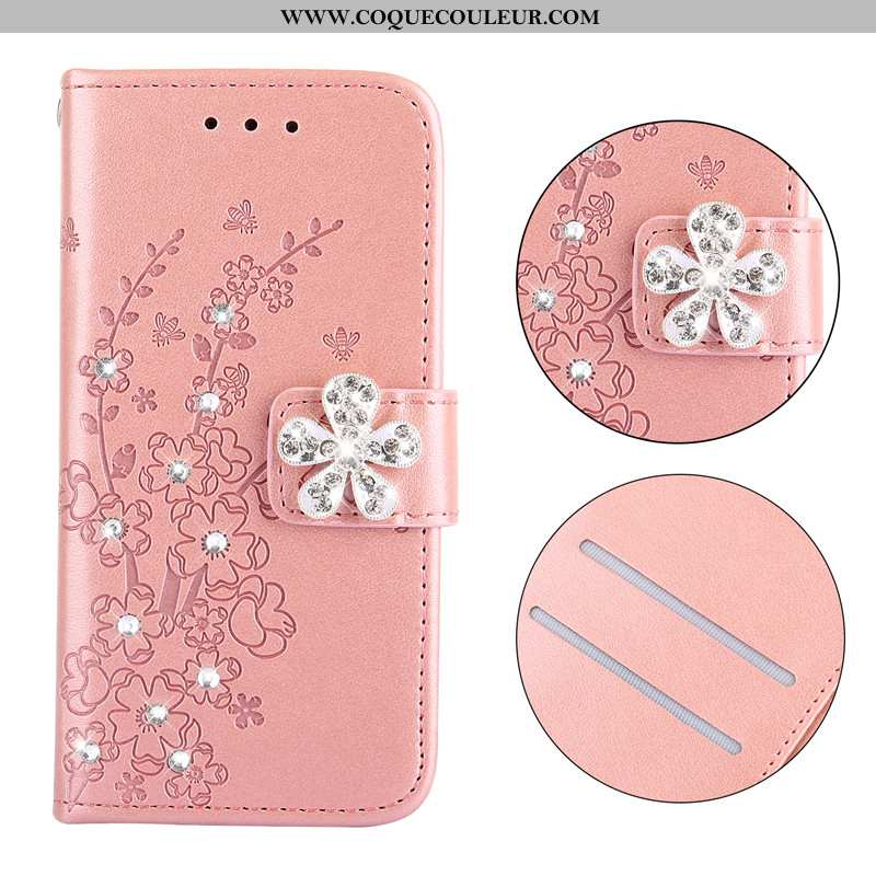 Étui Huawei P Smart Z Portefeuille Rose Téléphone Portable, Coque Huawei P Smart Z Cuir