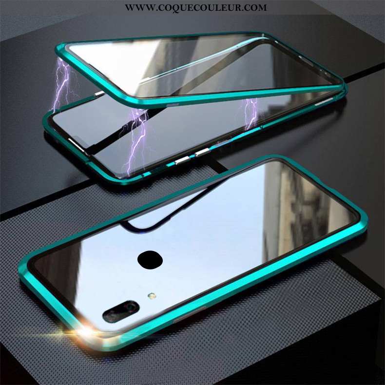 Housse Huawei P Smart Z Verre Vert Coque, Étui Huawei P Smart Z Reversible Téléphone Portable Turquo