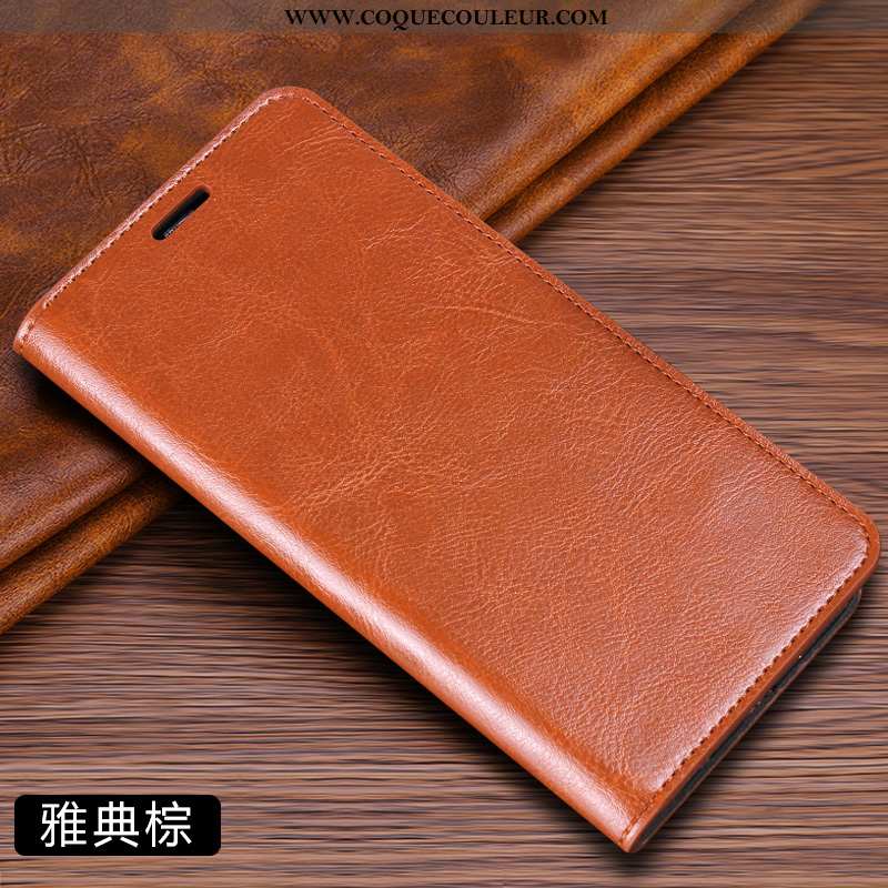 Étui Huawei P Smart Z Protection Housse Étui, Coque Huawei P Smart Z Cuir Véritable Cuir Marron