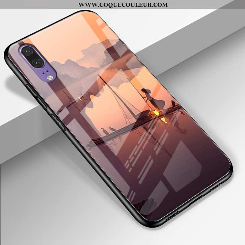 Coque Huawei P20 Cuir Véritable Tout Compris Étui, Housse Huawei P20 Silicone Multicolore Coloré