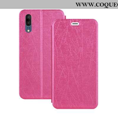 Coque Huawei P20 Cuir Housse Coque, Huawei P20 Fluide Doux Téléphone Portable Rose