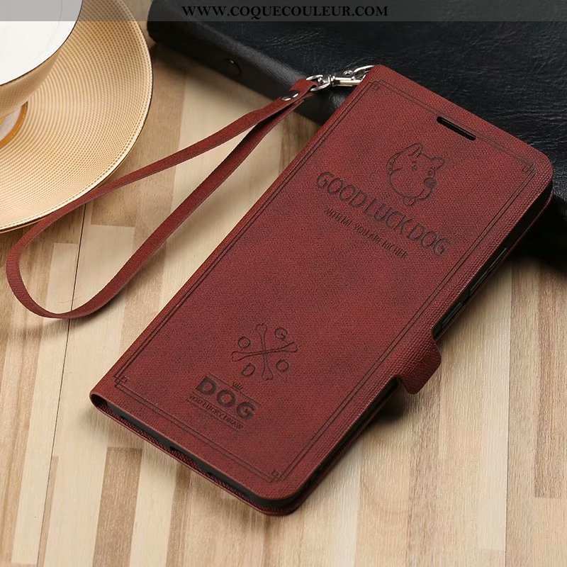 Étui Huawei P20 Portefeuille Silicone, Coque Huawei P20 Cuir Fluide Doux Marron