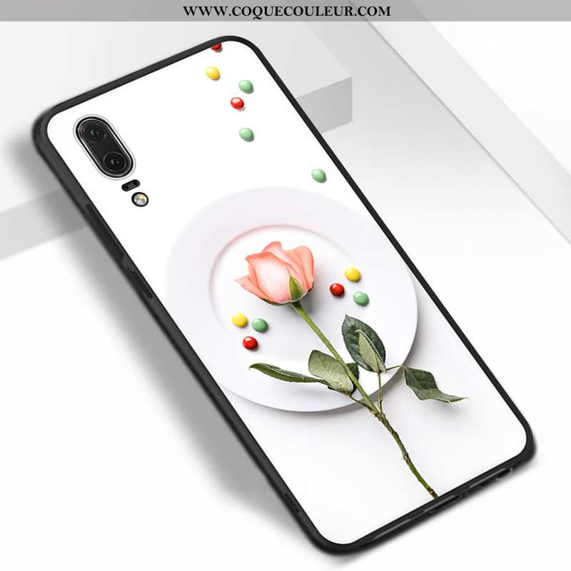 Housse Huawei P20 Protection Téléphone Portable Fluide Doux, Étui Huawei P20 Ornements Suspendus Sil