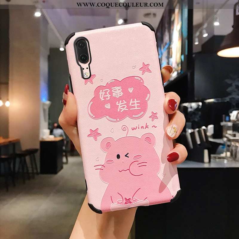 Coque Huawei P20 Charmant Incassable Étui, Housse Huawei P20 Tendance Fluide Doux Rose