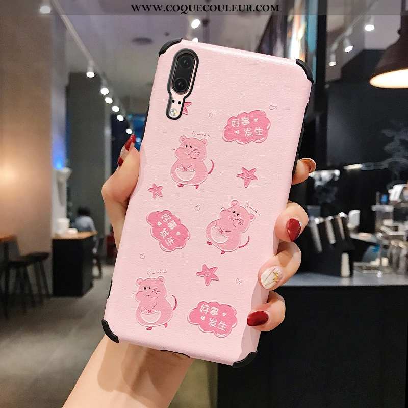 Coque Huawei P20 Charmant Incassable Étui, Housse Huawei P20 Tendance Fluide Doux Rose