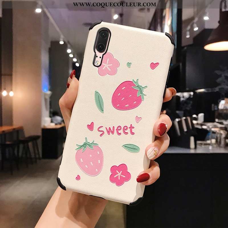 Coque Huawei P20 Charmant Incassable Étui, Housse Huawei P20 Tendance Fluide Doux Rose