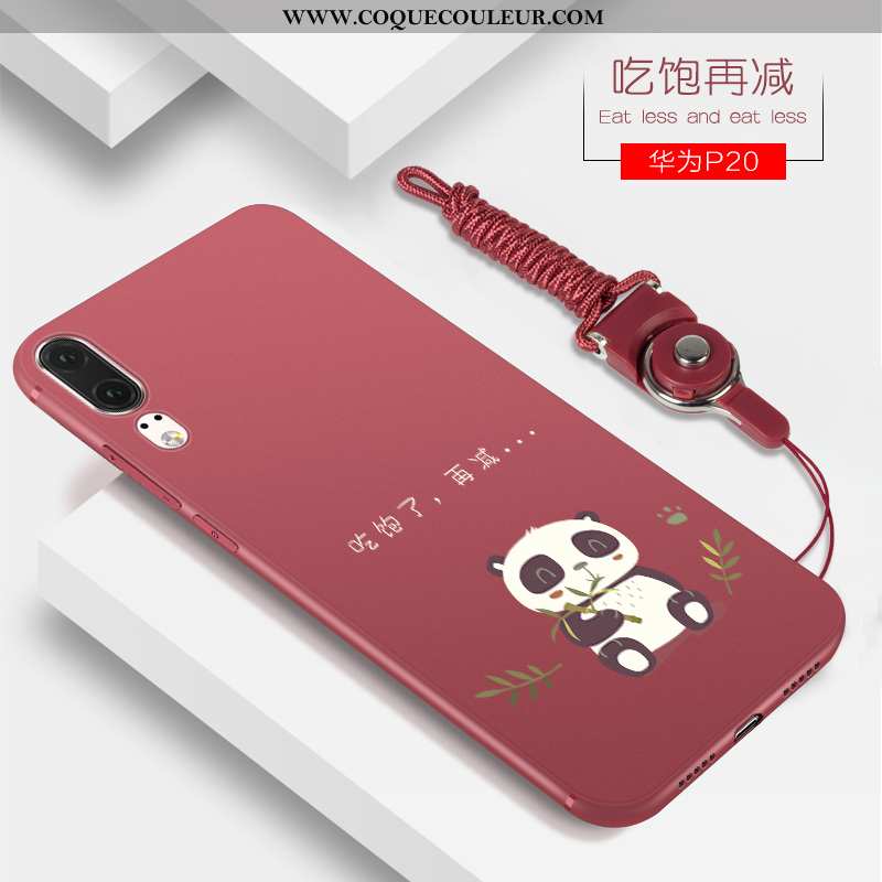 Étui Huawei P20 Silicone Coque Net Rouge, Huawei P20 Délavé En Daim Luxe Rouge