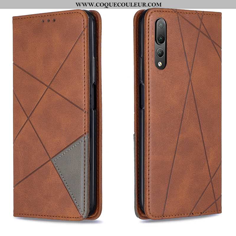 Étui Huawei P20 Cuir Coque Automatique, Huawei P20 Protection Housse Orange