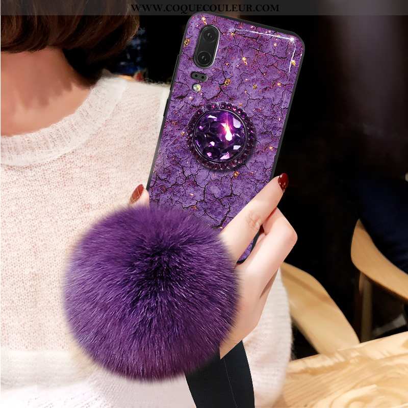 Coque Huawei P20 Modèle Fleurie Jeunesse Grand, Housse Huawei P20 Protection Étui Violet