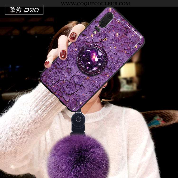 Coque Huawei P20 Modèle Fleurie Jeunesse Grand, Housse Huawei P20 Protection Étui Violet