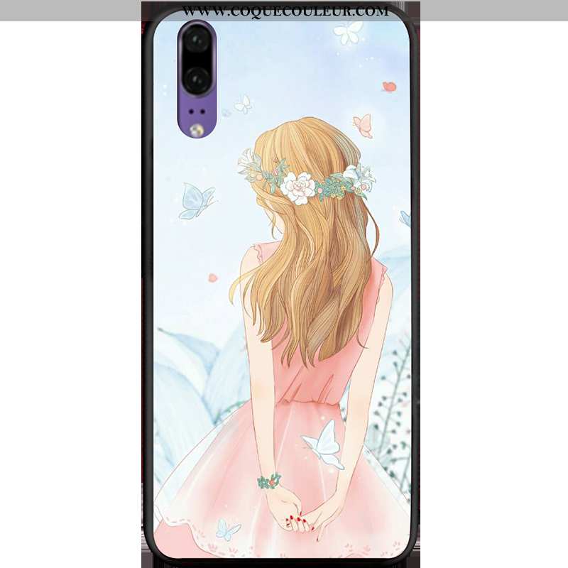 Étui Huawei P20 Silicone Bleu Téléphone Portable, Coque Huawei P20 Fluide Doux Incassable