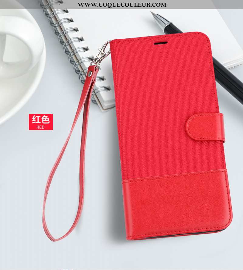Coque Huawei P20 Cuir Portefeuille Coque, Housse Huawei P20 Protection Étui Rouge