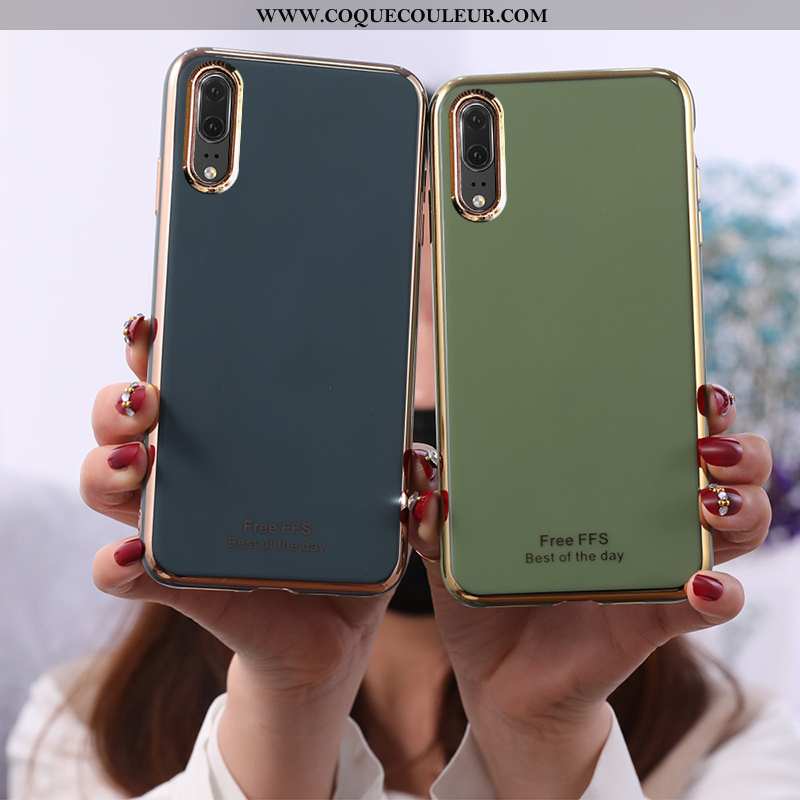 Housse Huawei P20 Fluide Doux Coque Vert, Étui Huawei P20 Protection Turquoise