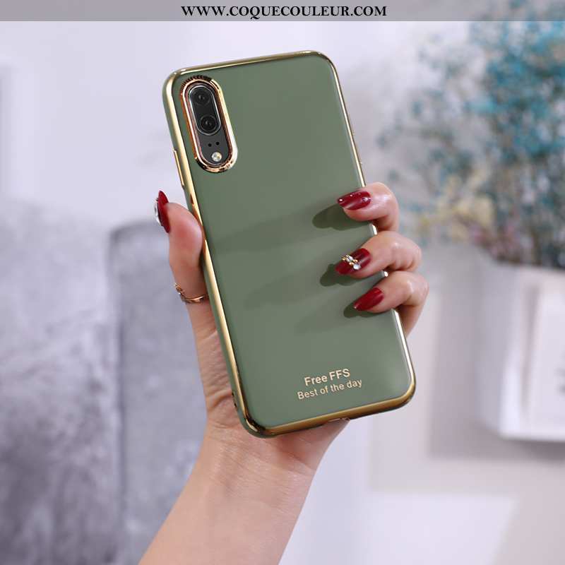 Housse Huawei P20 Fluide Doux Coque Vert, Étui Huawei P20 Protection Turquoise