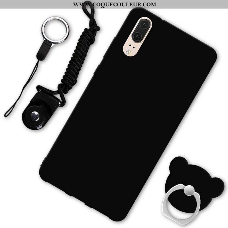 Coque Huawei P20 Personnalité Téléphone Portable Noir, Housse Huawei P20 Tendance Fluide Doux Noir