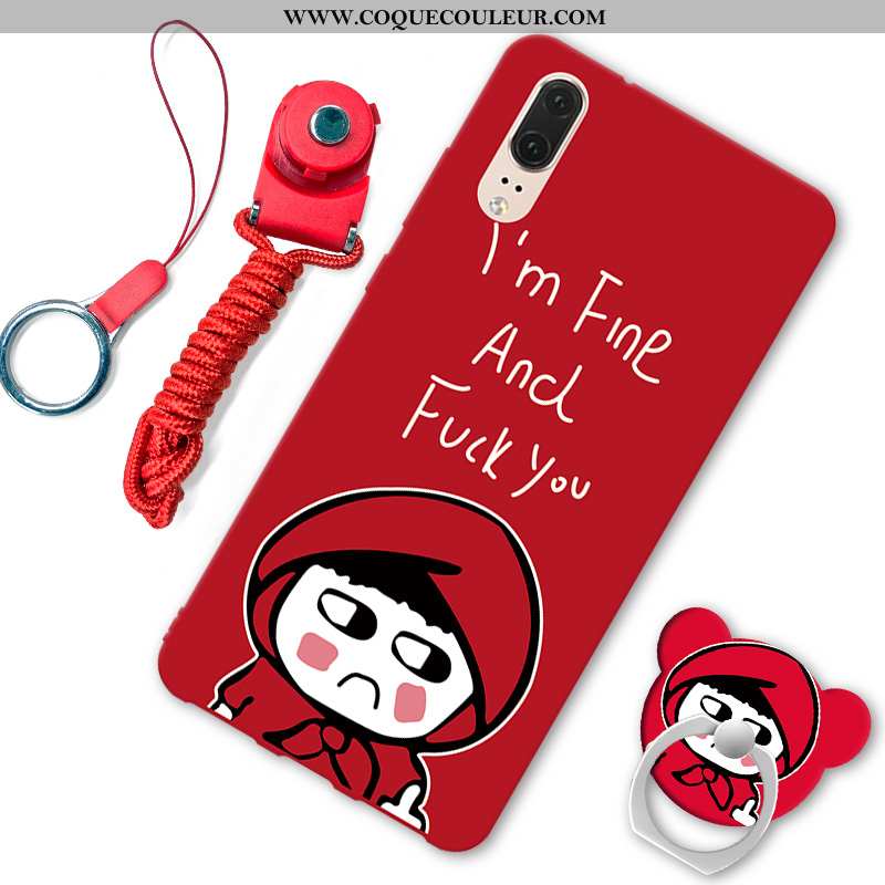 Coque Huawei P20 Personnalité Téléphone Portable Noir, Housse Huawei P20 Tendance Fluide Doux Noir