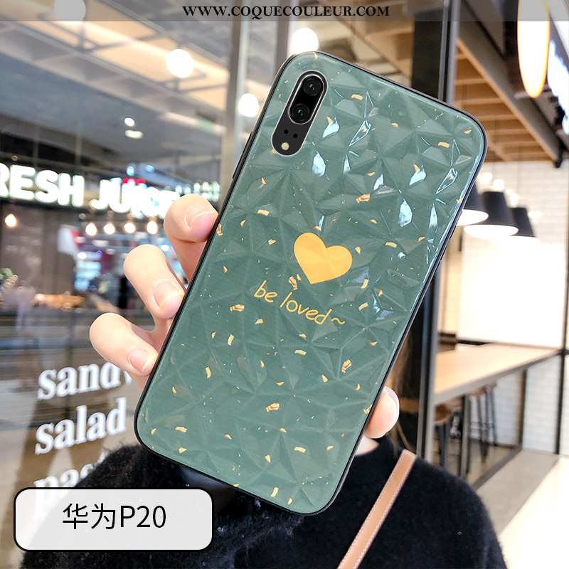 Coque Huawei P20 Ornements Suspendus Charmant Protection, Housse Huawei P20 Dessin Animé Vert Verte