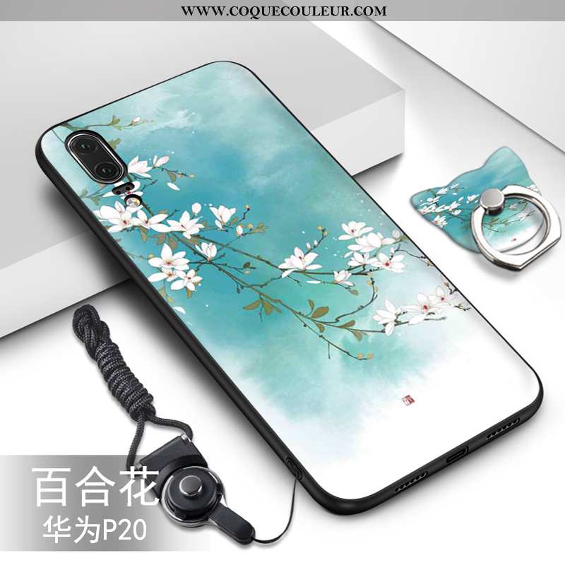 Étui Huawei P20 Fluide Doux Incassable Vert, Coque Huawei P20 Silicone Tendance Verte