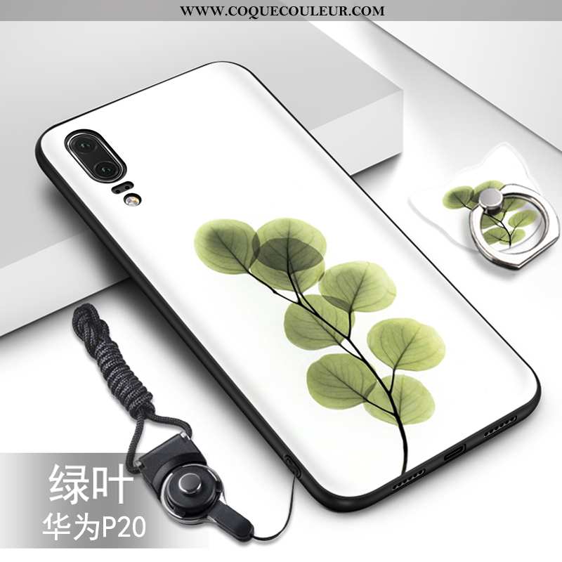 Étui Huawei P20 Fluide Doux Incassable Vert, Coque Huawei P20 Silicone Tendance Verte