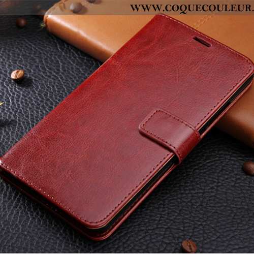 Housse Huawei P20 Cuir Support Étui, Étui Huawei P20 Fluide Doux Protection Marron