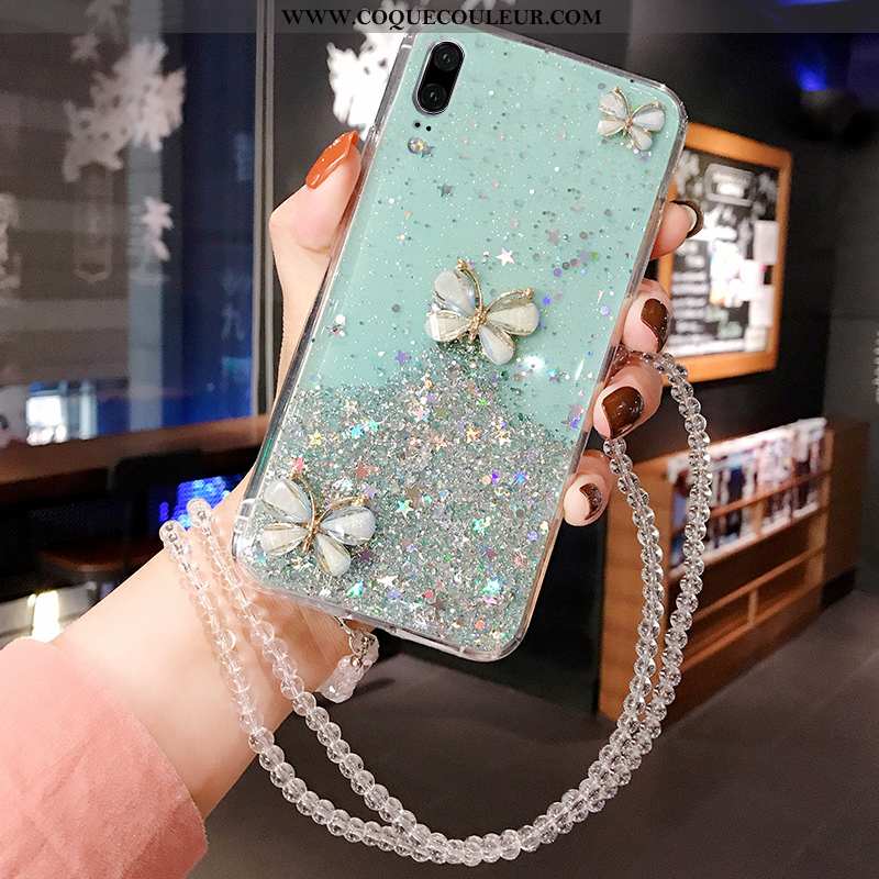 Étui Huawei P20 Fluide Doux Tempérer Nouveau, Coque Huawei P20 Silicone Membrane Verte